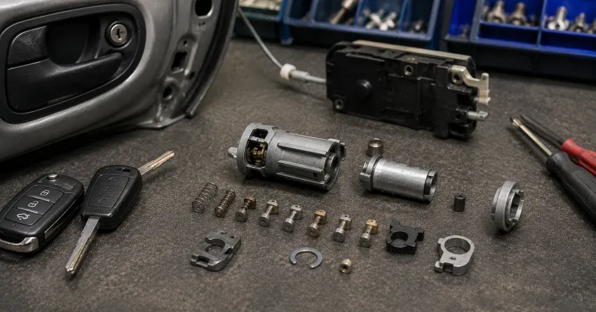 technician testing a car key fob during Car Lock Repair Whitchurch-Stouffville