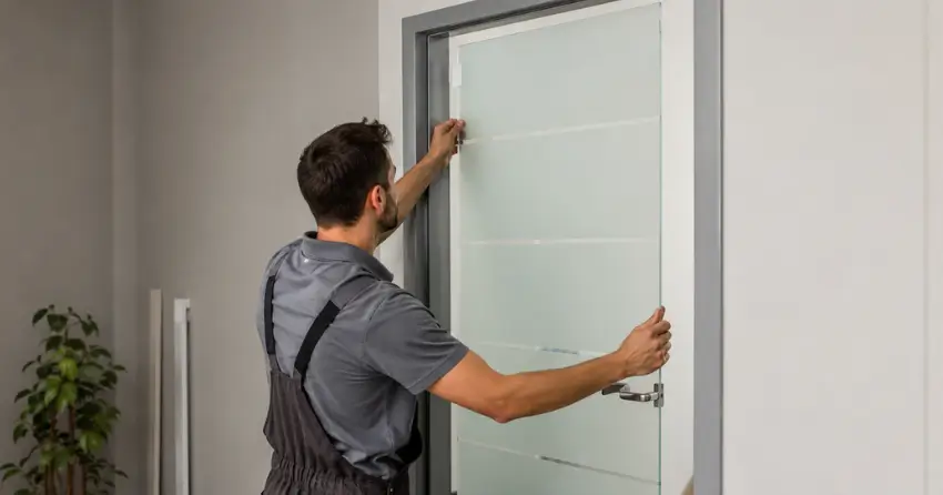 frosted glass interior door panel installation in Wesley Corners, Whitchurch-Stouffville