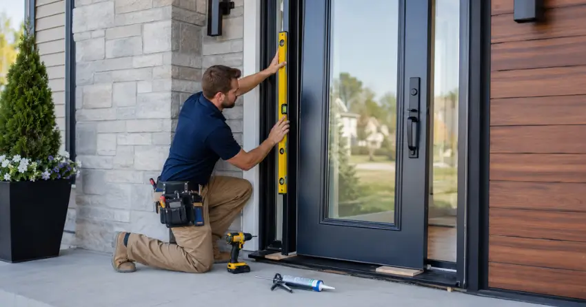 glass outside door installation with energy-efficient double-pane glazing in Wesley Corners, Whitchurch-Stouffville