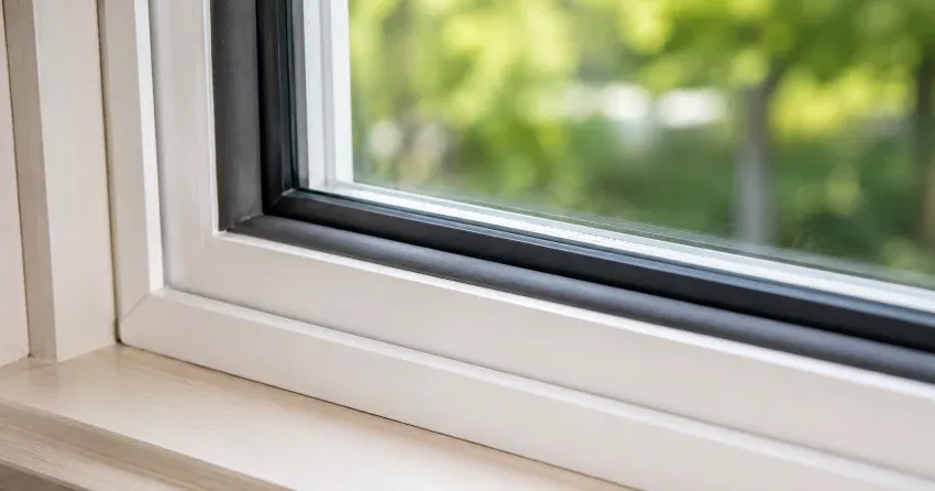technician inspecting window weatherstripping for drafty window repair Bloomington, Whitchurch-Stouffville