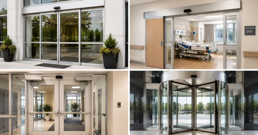 automatic door services technician completing system diagnostic in Bloomington, Whitchurch-Stouffville