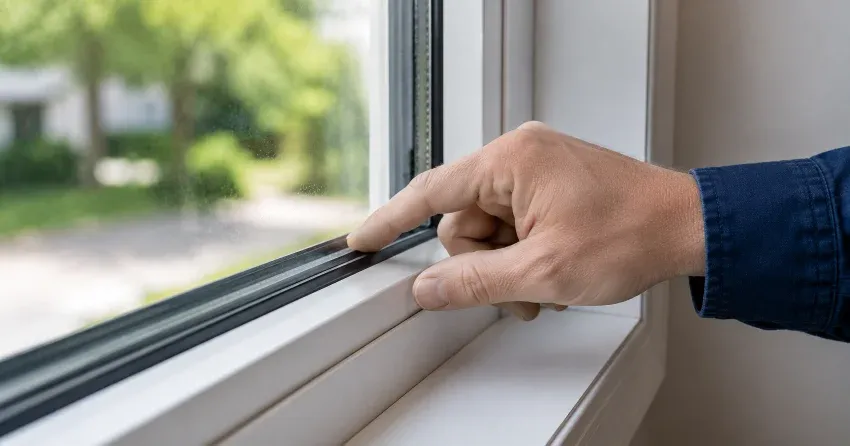 technician inspecting window glass seal in Whitchurch-Stouffville